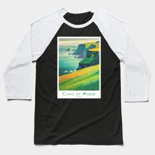 Cliffs of Moher Vintage Travel Poster Ireland Baseball T-Shirt